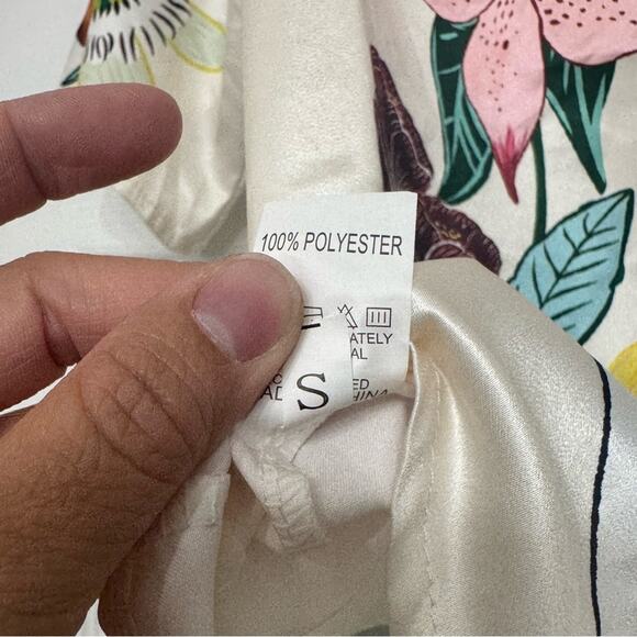 Womens Art Shirt Surreal Print Button-Up Cheetah Rider Snake Yin Yang Size Small - Picture 6 of 9